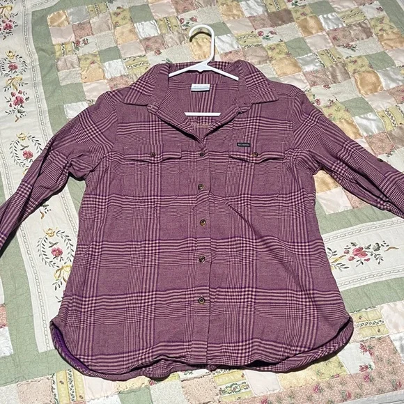 Columbia Purple Plaid Button Down Shirt - Picture 1 of 4